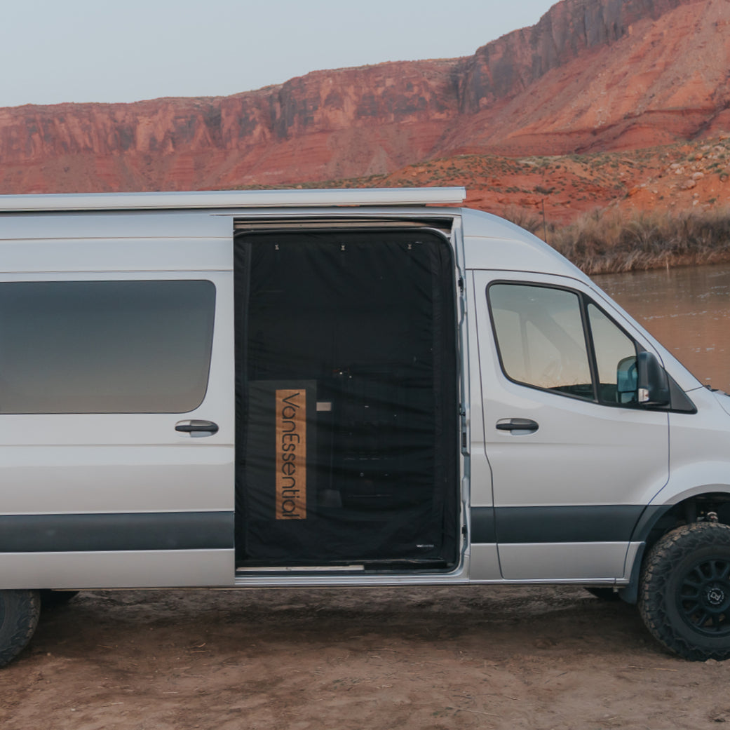 VanEssential Mercedes Sprinter Sliding Door Bug Screen | No-See-Um Mesh for Van Life