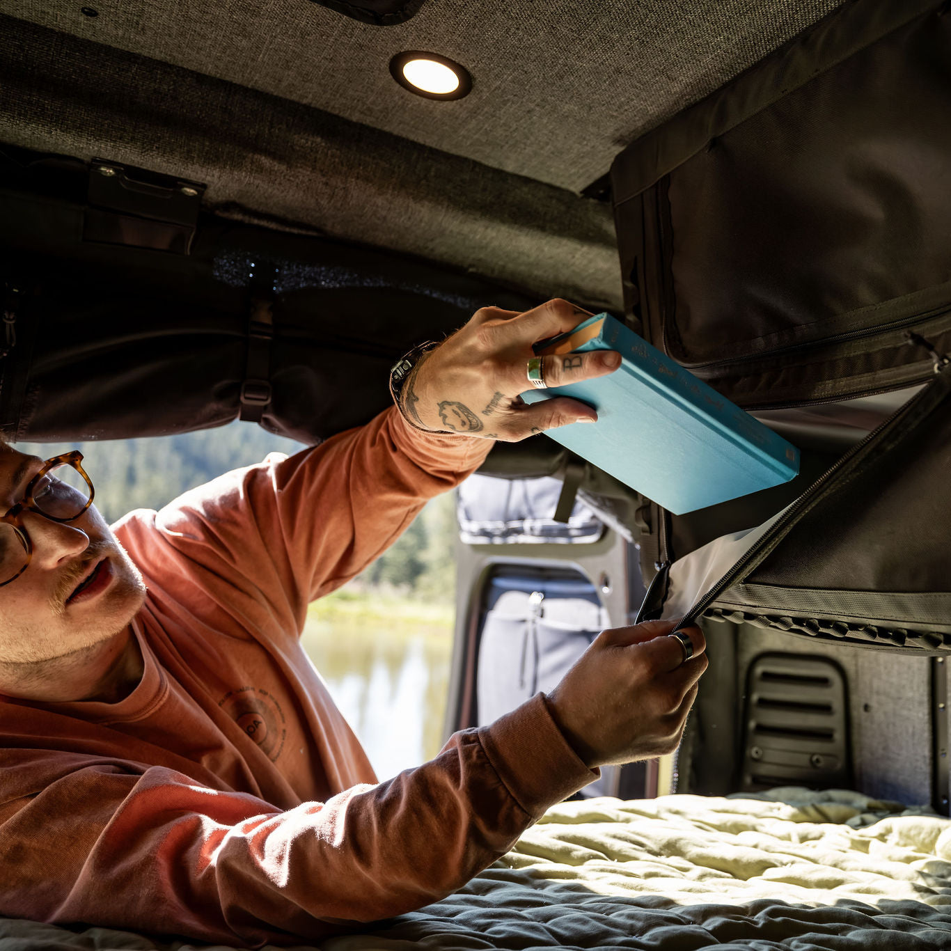 VanEssential Upper Storage Cabinet – 36” | Overhead Storage for Sprinter & Ford Transit Vans