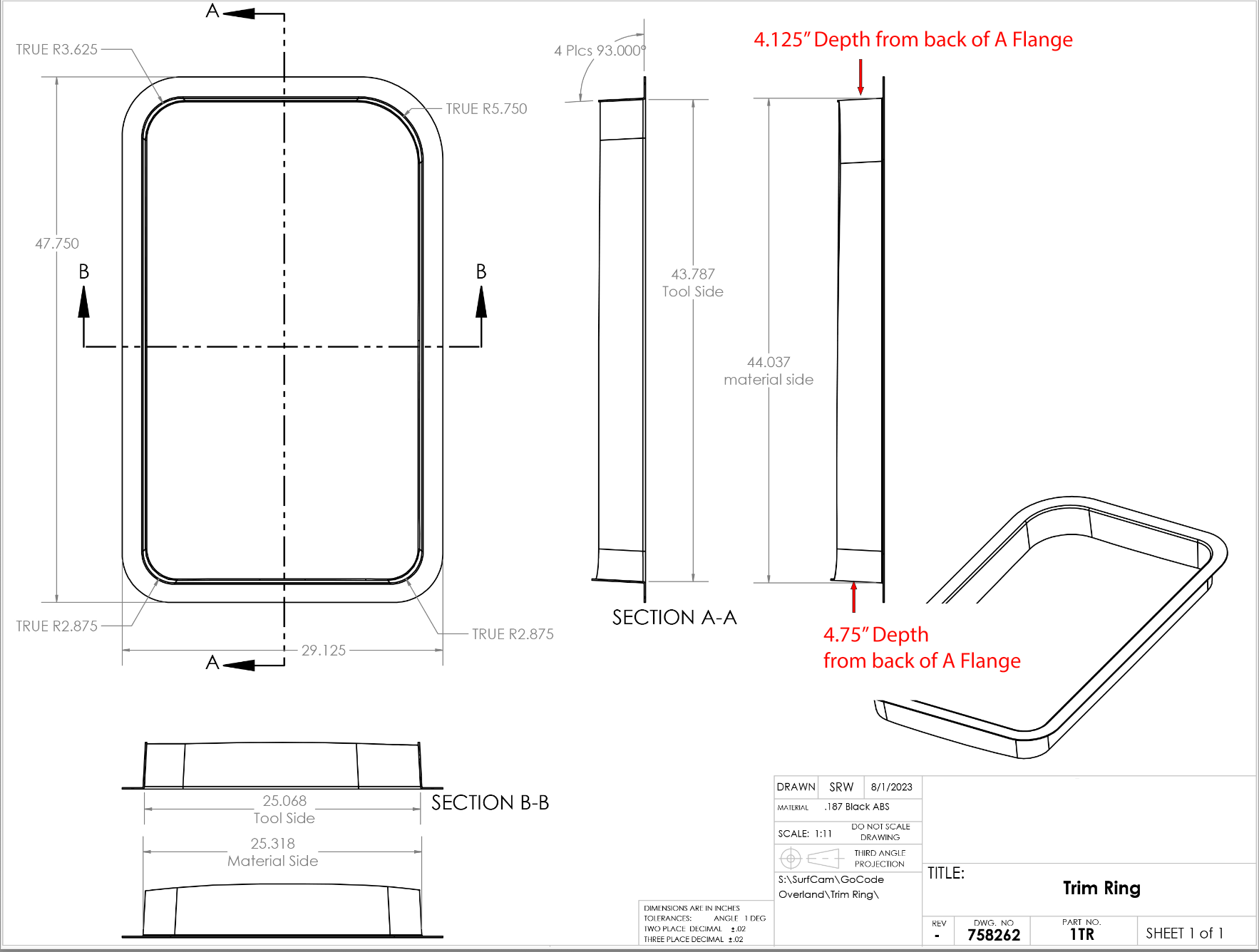 Ford Transit Window Driver Forward AMA Trim Ring