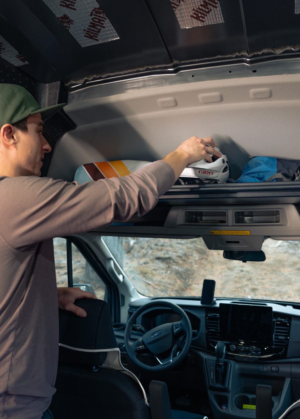 VanEssential Ford Transit Headliner Shelf | Overhead Storage for Transit Vans