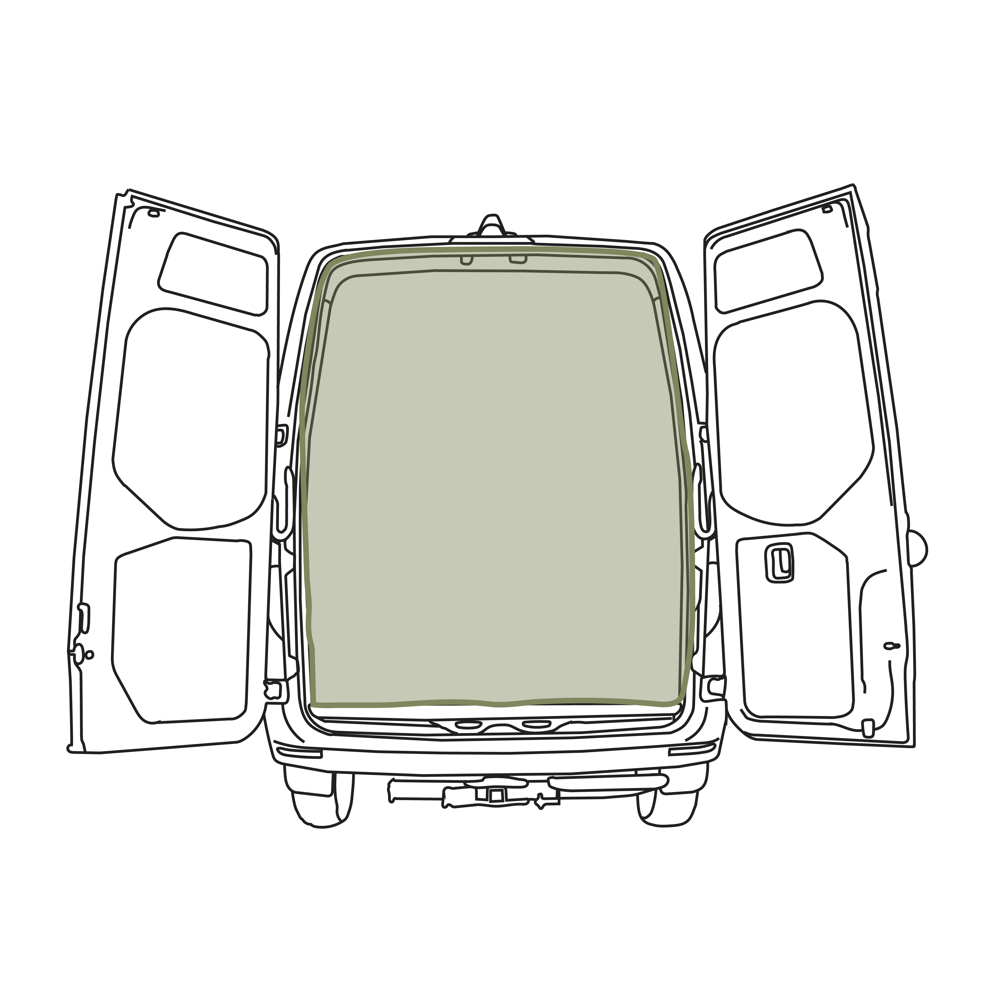 VanEssential Mercedes Sprinter Rear Door Bug Screen | No-See-Um Mesh for Van Life