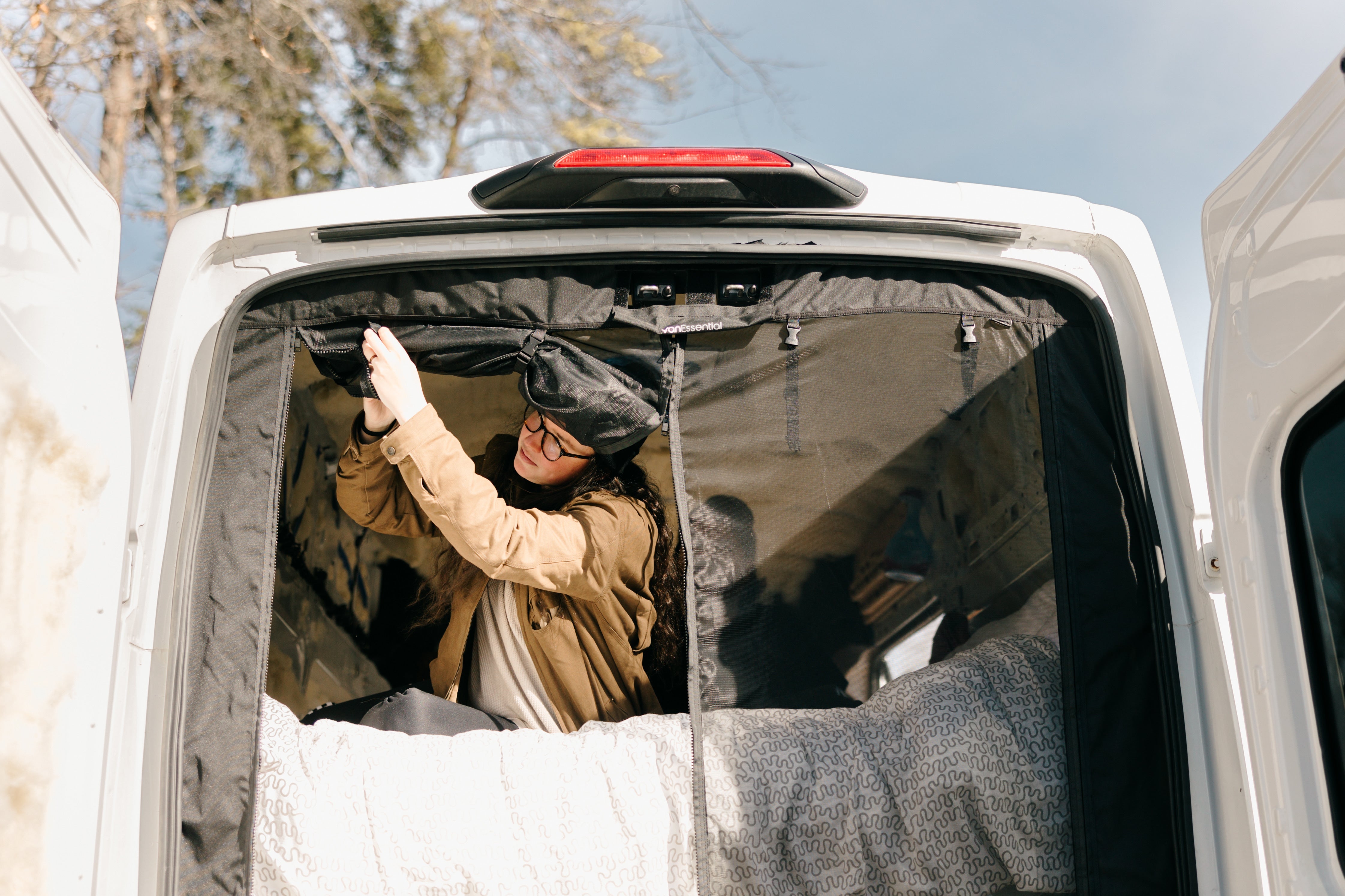 VanEssential Ford Transit Rear Door Bug Screen | No-See-Um Mesh for Van Life