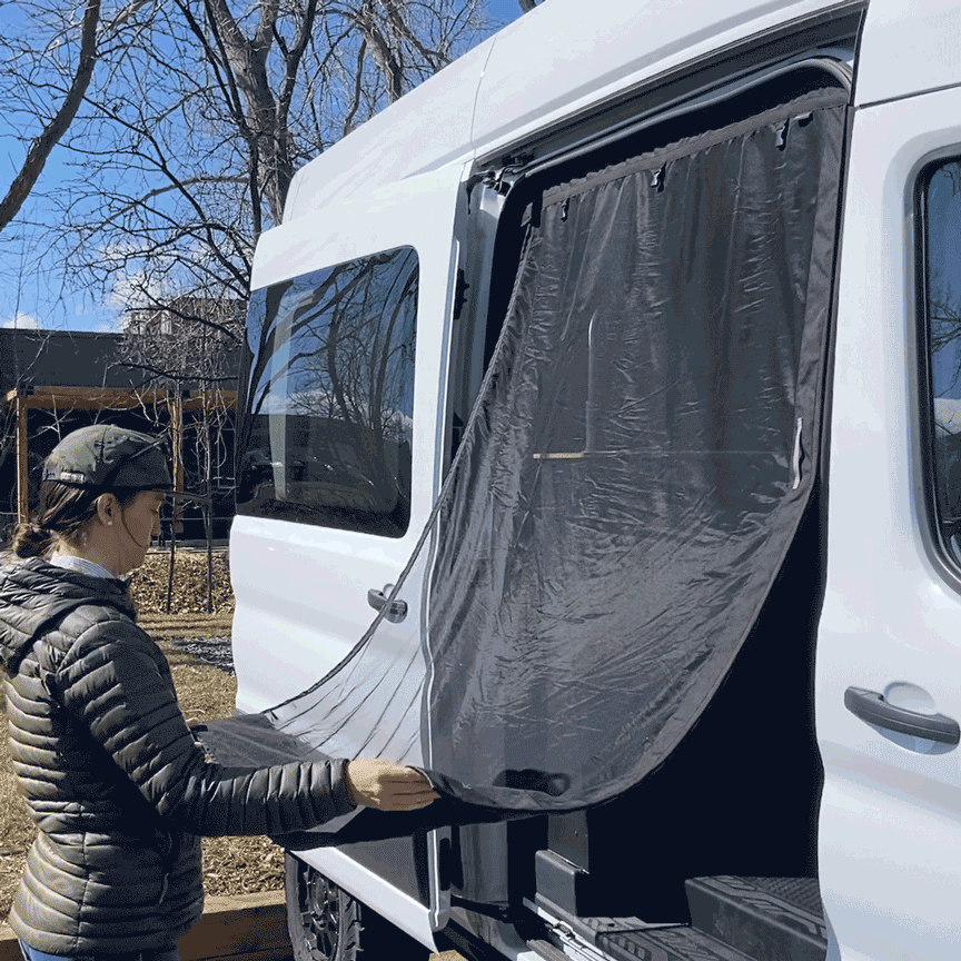 VanEssential Ford Transit Sliding Door Bug Screen | No-See-Um Mesh for Van Life