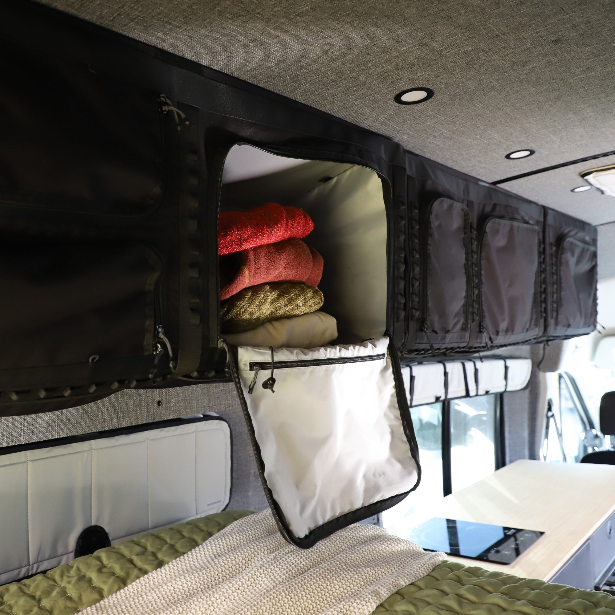 VanEssential Upper Storage Cabinet – 36” | Overhead Storage for Sprinter & Ford Transit Vans