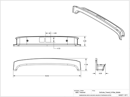 Ford Transit High Roof D Pillar Trim Kit