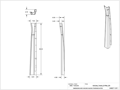 Ford Transit High Roof D Pillar Trim Kit