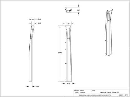 Ford Transit High Roof D Pillar Trim Kit