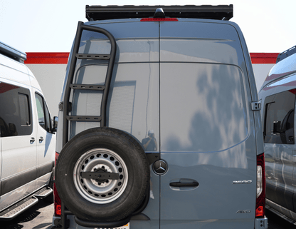 Sprinter Rear Tire Carrier Ladder | Dual Rear Ladder & Spare Tire Mount for Mercedes Sprinter Vans