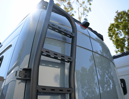 Sprinter Rear Tire Carrier Ladder | Dual Rear Ladder & Spare Tire Mount for Mercedes Sprinter Vans