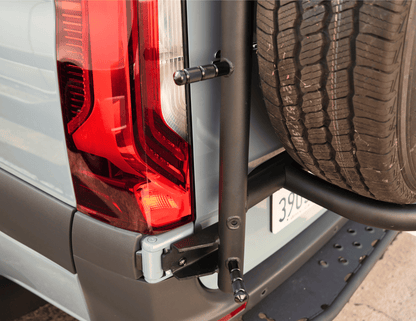 Sprinter Rear Tire Carrier Ladder | Dual Rear Ladder & Spare Tire Mount for Mercedes Sprinter Vans