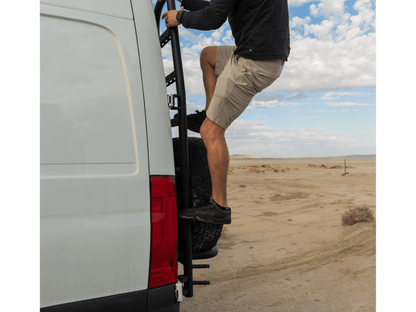 Sprinter Rear Tire Carrier Ladder | Dual Rear Ladder & Spare Tire Mount for Mercedes Sprinter Vans