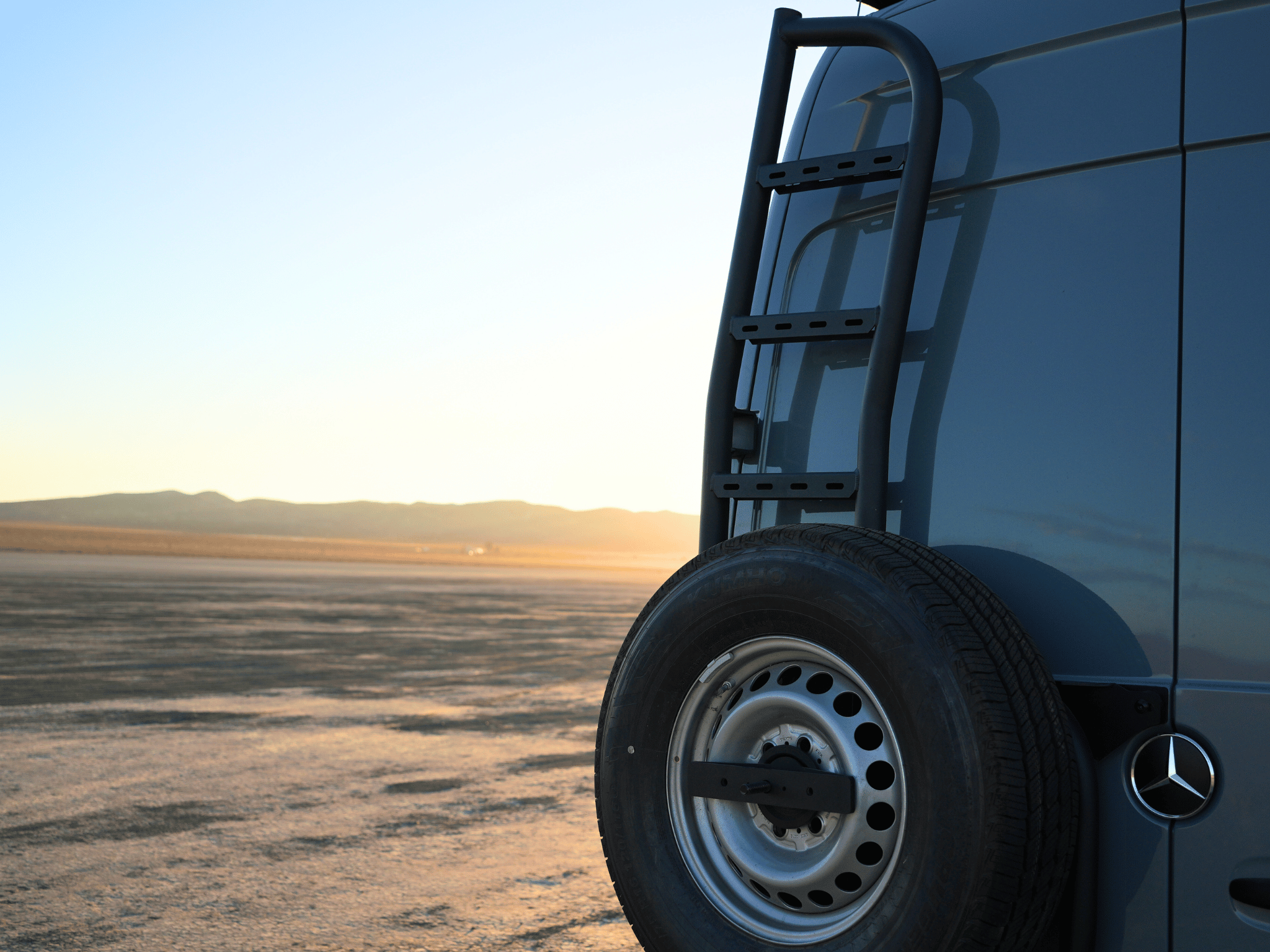 Sprinter Rear Tire Carrier Ladder | Dual Rear Ladder & Spare Tire Mount for Mercedes Sprinter Vans
