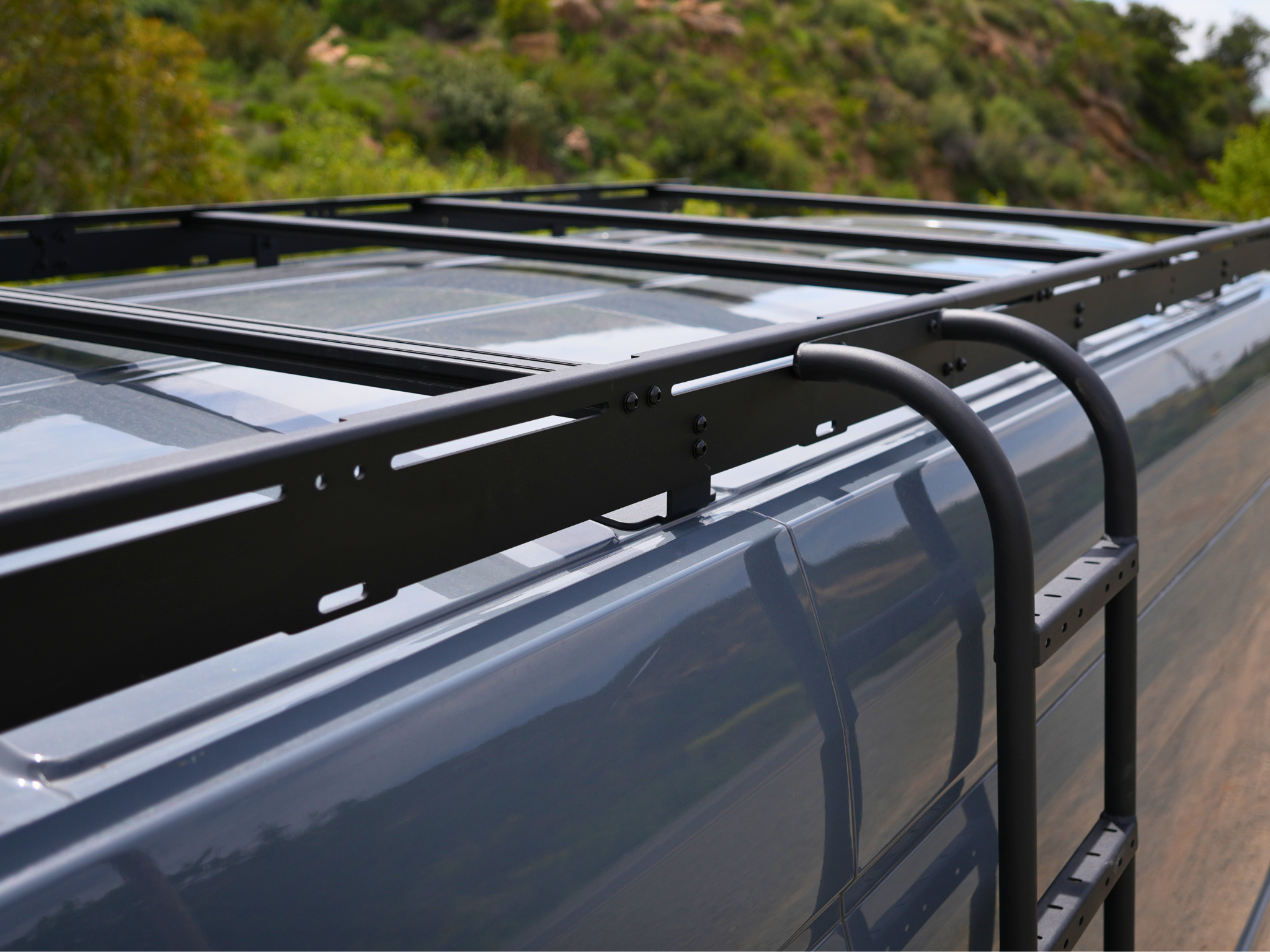 White Top Adventures Ford Transit High Roof Side Ladder | Roof Access Ladder for Transit Vans