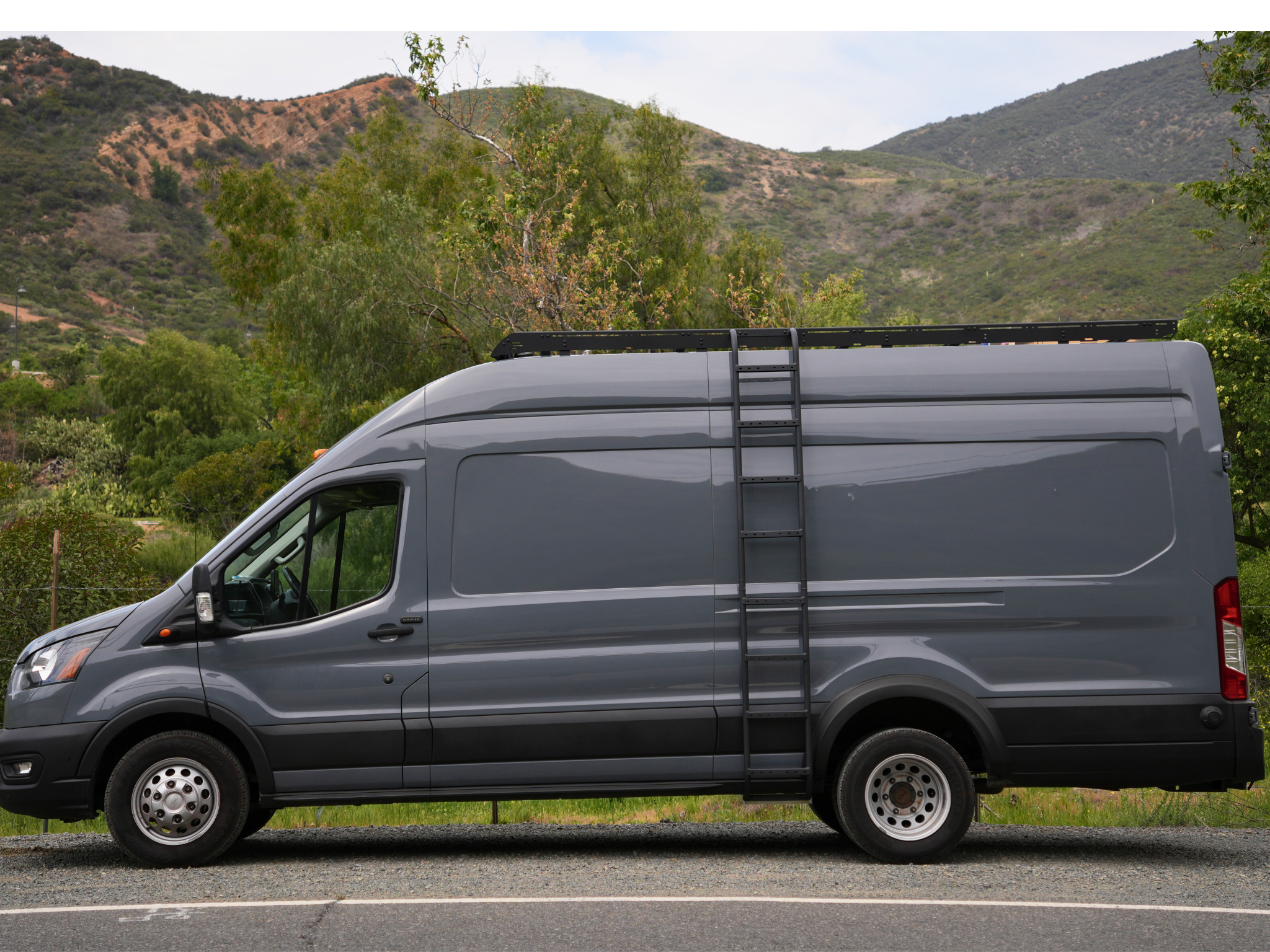 White Top Adventures Ford Transit High Roof Side Ladder | Roof Access Ladder for Transit Vans