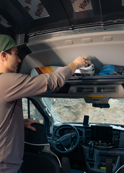 VanEssential Ford Transit Headliner Shelf | Overhead Storage for Transit Vans