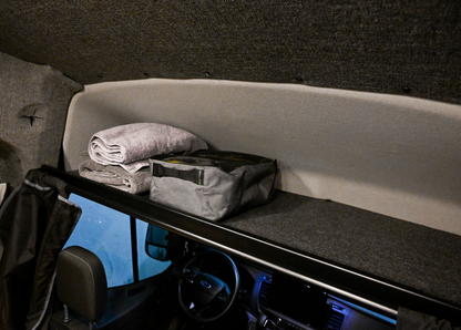 VanEssential Ford Transit Headliner Shelf | Overhead Storage for Transit Vans