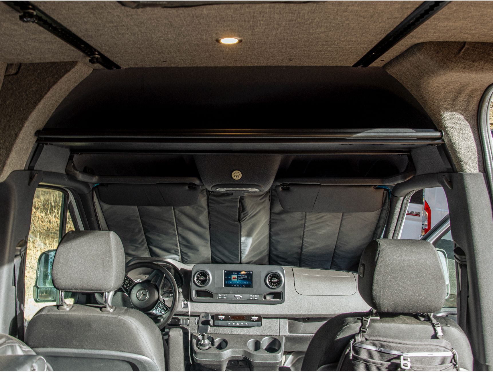 VanEssential Mercedes Sprinter Headliner Shelf | Overhead Storage for Sprinter Vans
