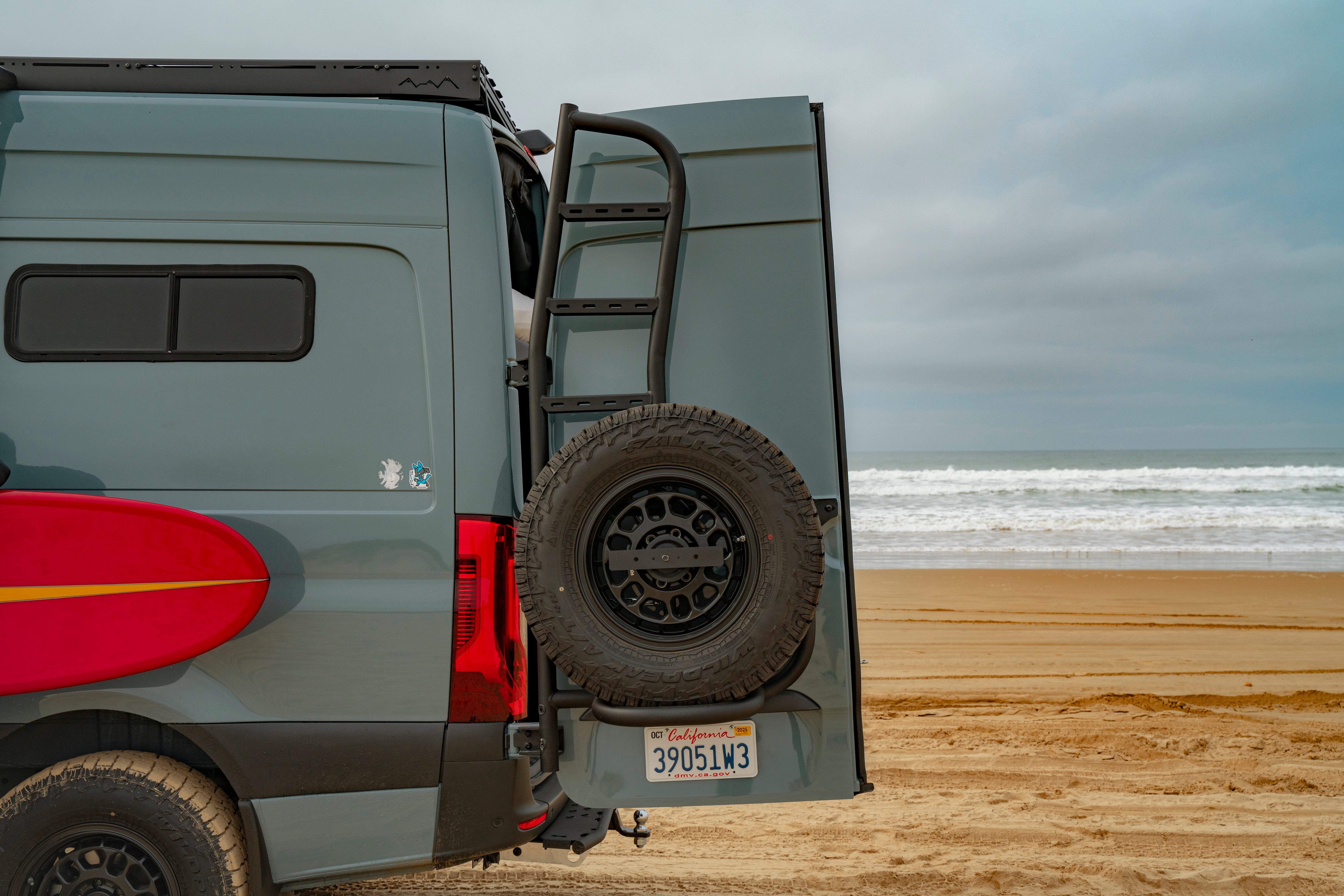 Sprinter Rear Tire Carrier Ladder | Dual Rear Ladder & Spare Tire Mount for Mercedes Sprinter Vans