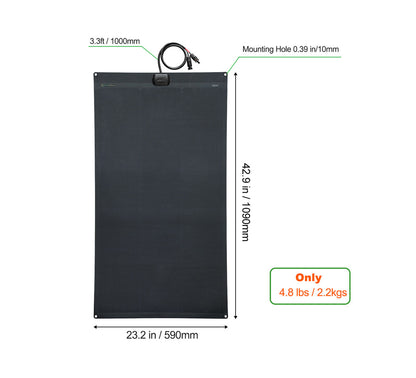 Lensun 125W Full Black Flexible Solar Panel, 25.8% Back Contact Solar Cell